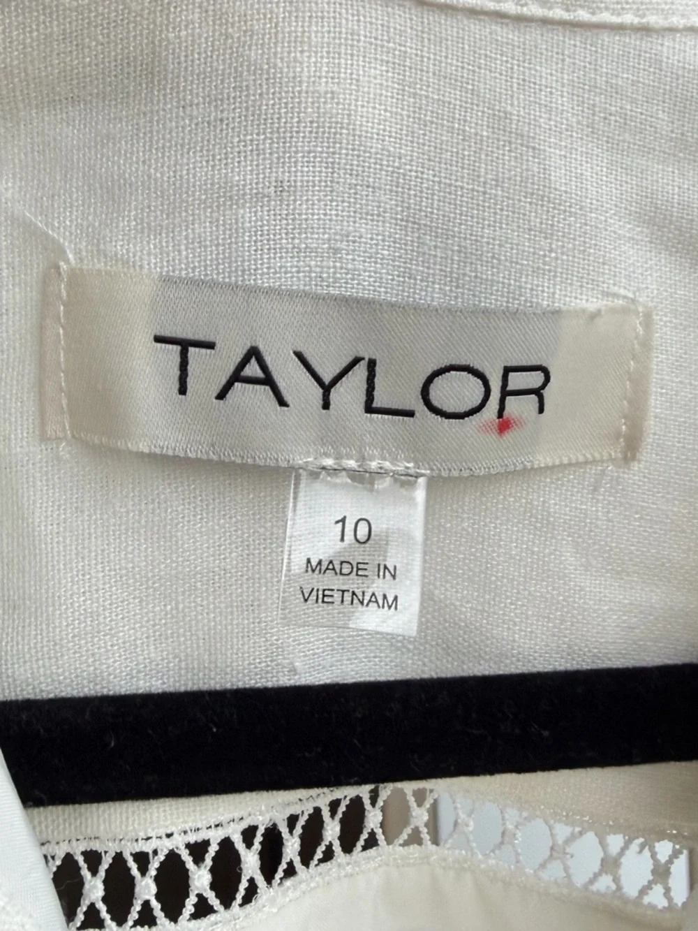 🆕 Taylor Porcelain White Linen Blend Tiered Dress Size 10, 12 Boho Mini Dress - Picture 13 of 17